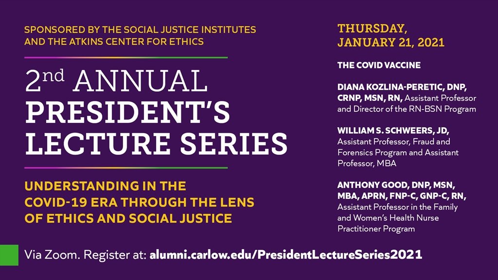Presdiential lecture series flyer.