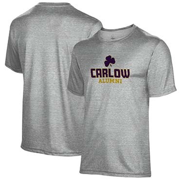 Gray tshirt with Carlow alumni on the front.