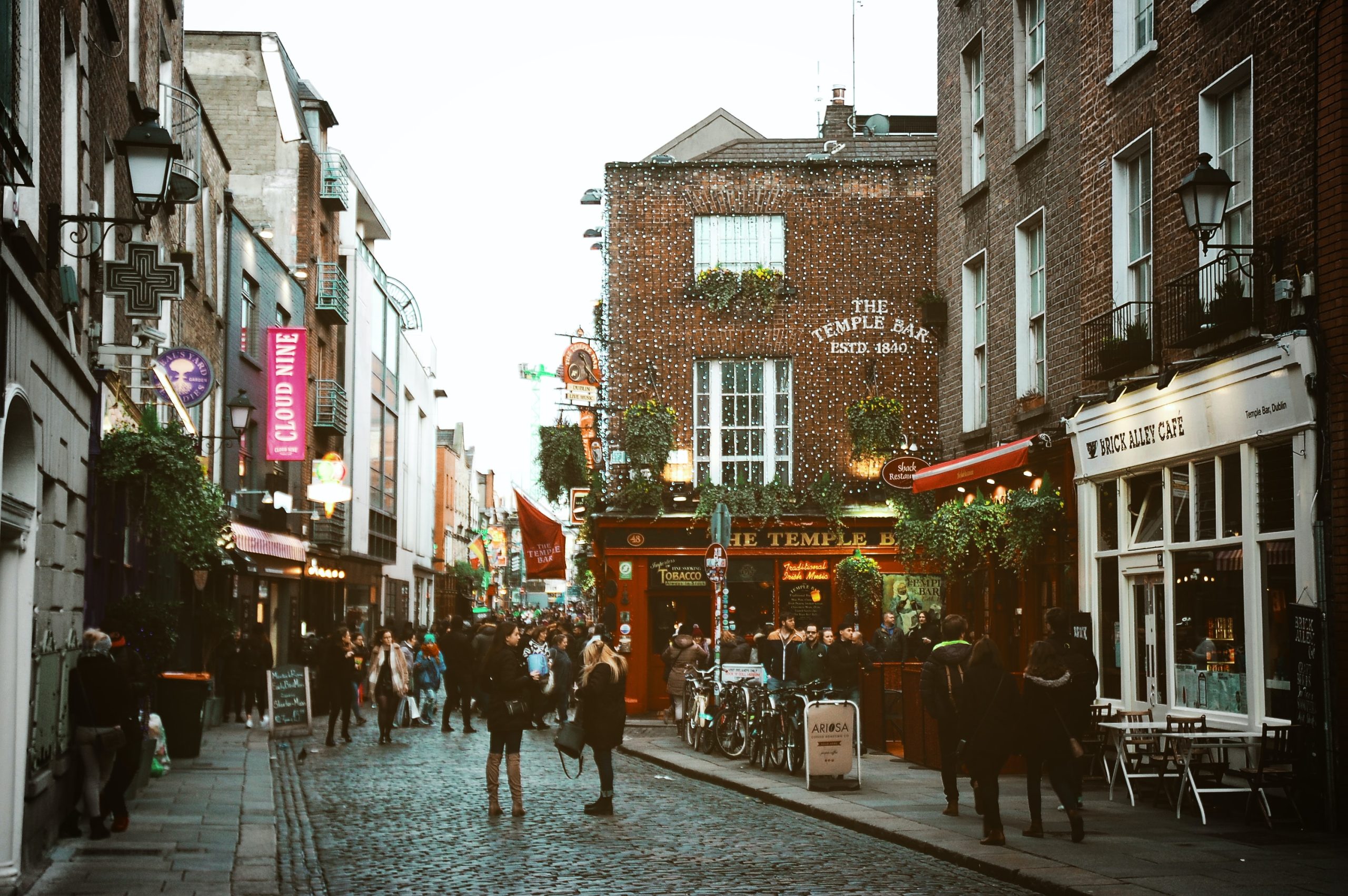 Downtown Dublin, Ireland, right at the corner bar.