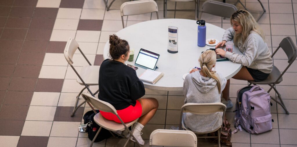 Students studying
