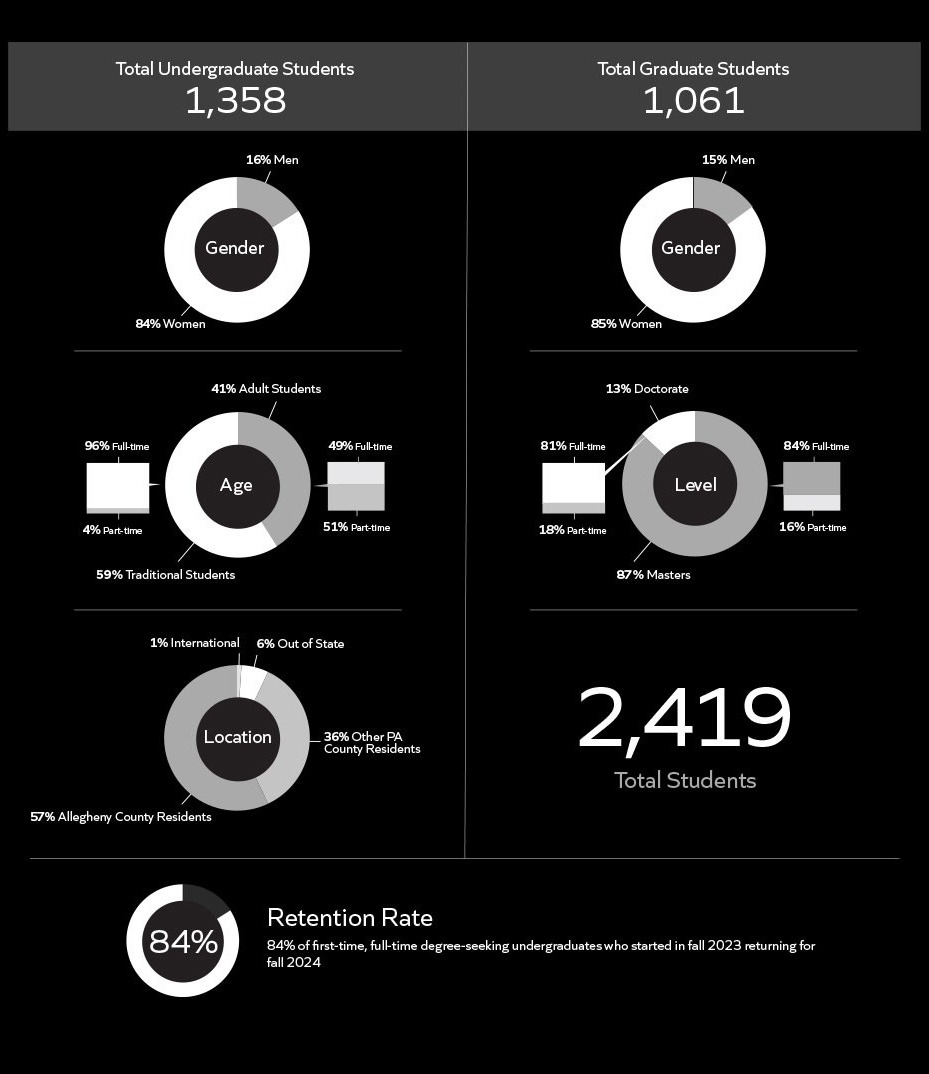 Infographic showing undergraduate student profile statistics