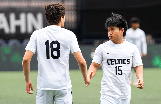 Carlow Celtics soccer players during a match