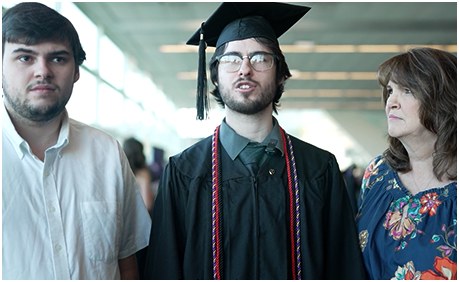 Keegan and family at commencement