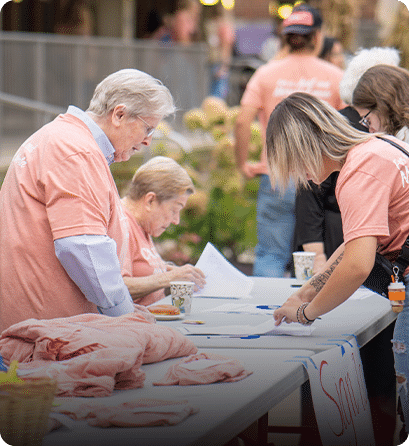 Carlow volunteers sorting donations on Mercy Service Day